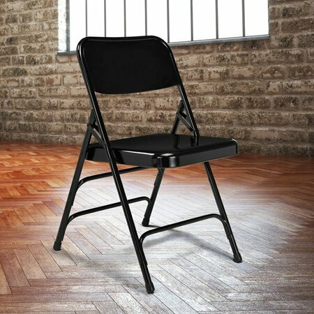 NATIONAL PUBLIC SEATING 310 Black Premium Metal Triple-Brace Folding Chair 386310